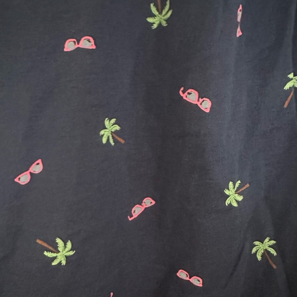 Talbots Navy Shirt with Pink and Green Accents Size 1X - Picture 9 of 9